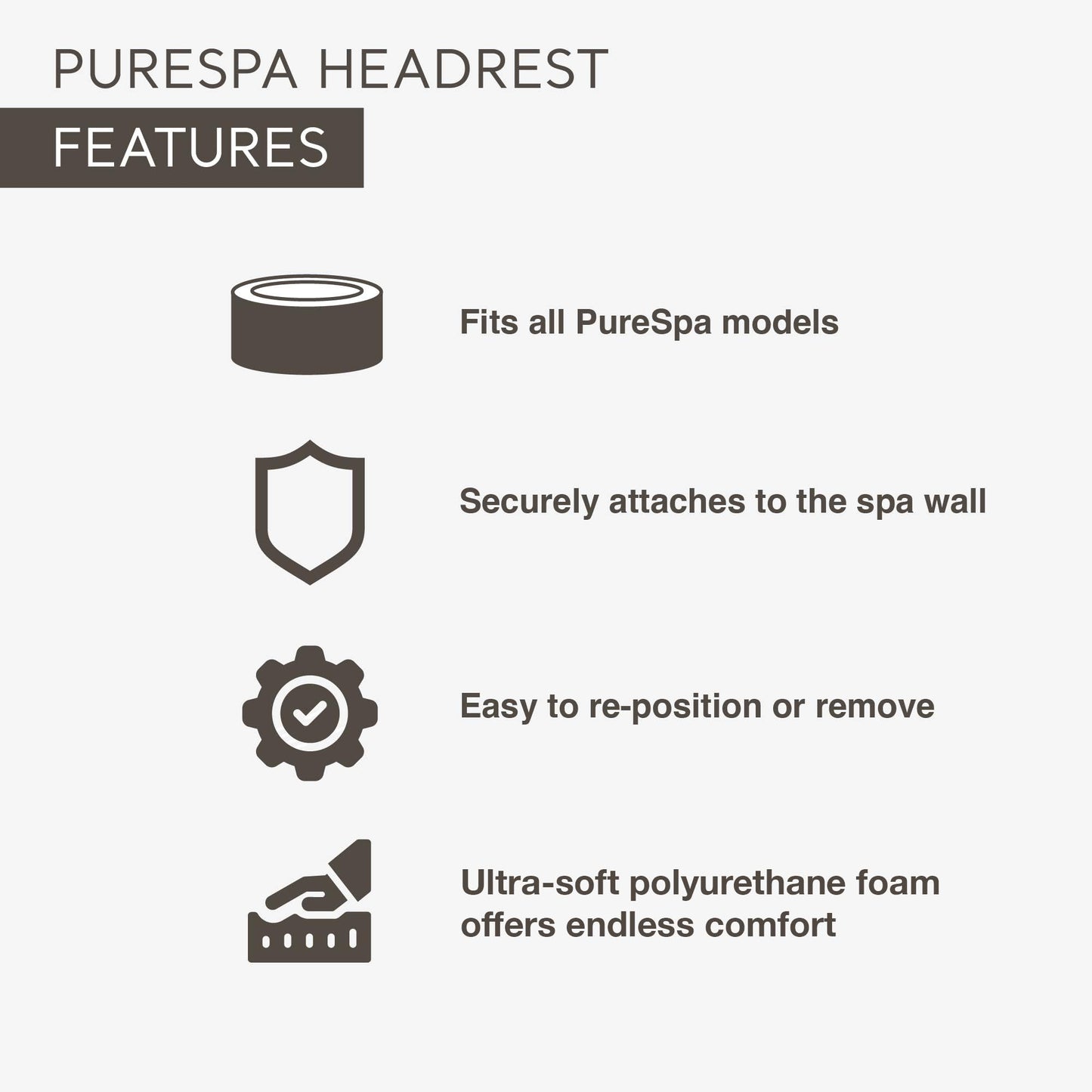 Intex 28505E PureSpa Soft Cushioned Foam Headrest Pillow Hot Tub Spa Accessory, Easily Moved and Adjusted, Compatible with All PureSpa Models, White Beauty and Personal Care Intex