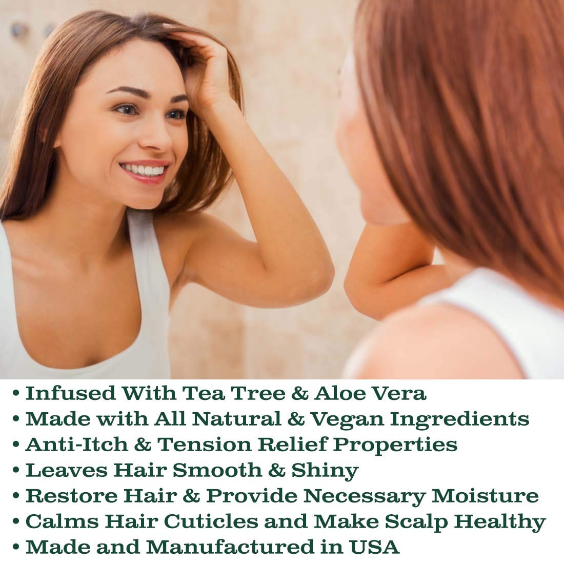 Olivia Care Tea-Tree & Aloe Scalp Serum - Natural & Vegan Ingredients - Moisturize & Anti-Itch Treatment - Stimulate Hair Growth & Repair Damage - 4