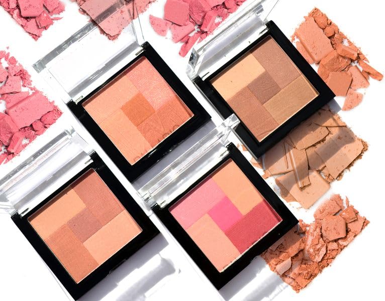 Palladio 2 In 1 Mosaic Powder Blush and Bronzer Silky Smooth Face Makeup Pressed Five Color Hues from Shimmering Pinks to Golden Browns Rich Pigmented Beauty & Personal Care Palladio
