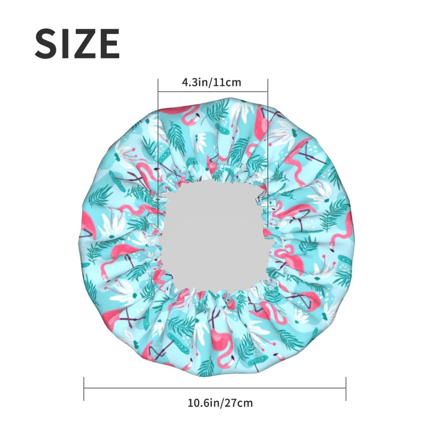 Pink Flamingos Shower Cap For Women Reusable Waterproof Double Layers Bath Cap Hair Protection Elastic Ladies Spa Salon Shower Hat Beauty and Personal Care YUZEKABZ