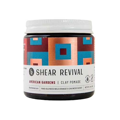 Shear Revival American Gardens Clay Pomade for Men & Women - Vegan, Strong Hold, Matte Dry Finish for All Hair Types, 99% All Natural Ingredients Beauty & Personal Care Shear Revival
