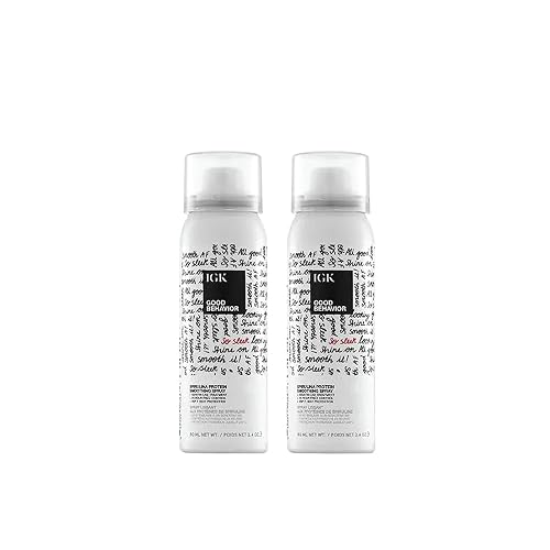 IGK Good Behavior Spirulina Protein Smoothing Travel Size Hairspray | Keratin Like Treatment | Hair Heat Protectant Spray | Frizz Control + Shine | Beauty & Personal Care IGK