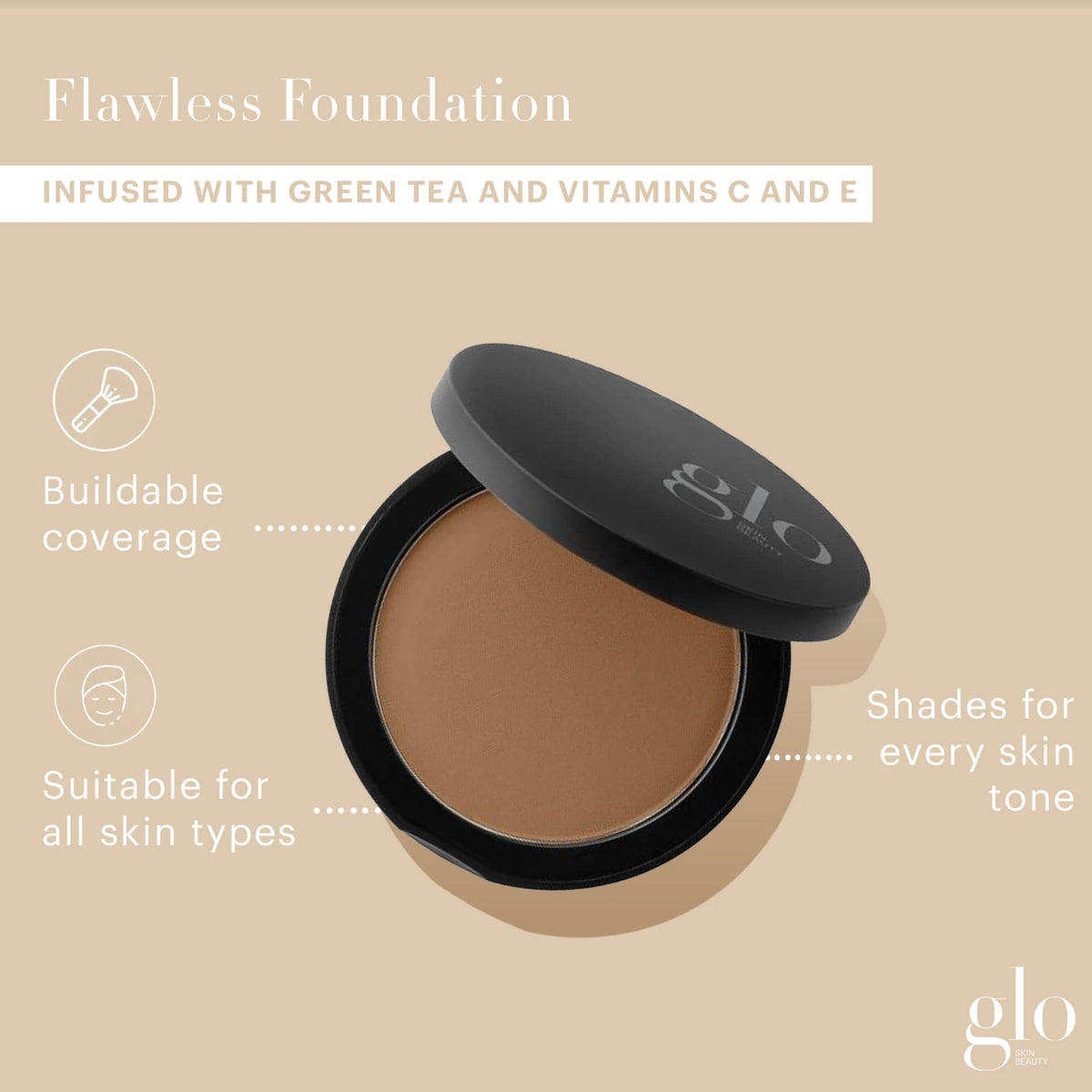 Glo Skin Beauty Pressed Base Powder Foundation Makeup (Chestnut Medium) - Flawless Coverage for a Radiant Natural, Second-Skin Finish Beauty & Personal Care Glo Skin Beauty
