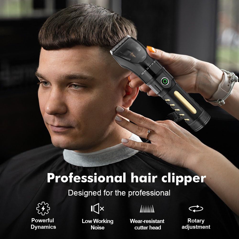 QDKVTNDJZ Hair Clippers for Men Professional - Cordless Barber for Cutting & Grooming Rechargeable Beard Trimmer with 7 Limit Combs,Powerful Motor Beauty and Personal Care QDKVTNDJZ