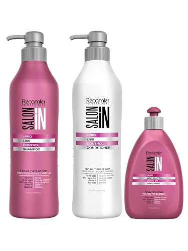 Salon In by Recamier | Liss Control Hair Care Set - Includes Shampoo (33.8 fl oz), Conditioner (33.8 fl oz) and Leave-On Treatment Set (10.1 fl oz) Beauty & Personal Care RECAMIER PROFESSIONAL SALON IN