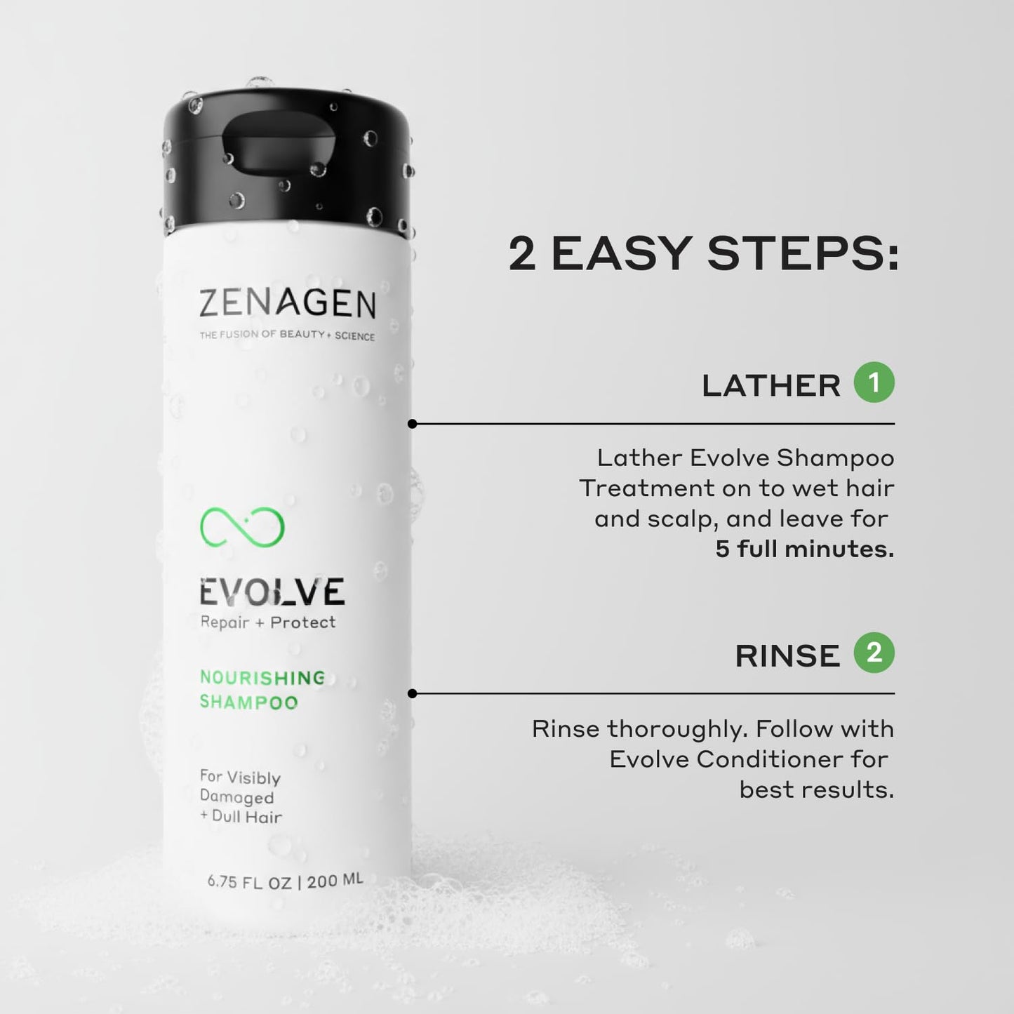ZENAGEN Evolve Trio Kit for Visibly Damaged, Dull Hair | Nourishing Shampoo + Conditioner + Leave-In Conditioner, Restores Shine, Strength & Vitality Beauty & Personal Care Zenagen