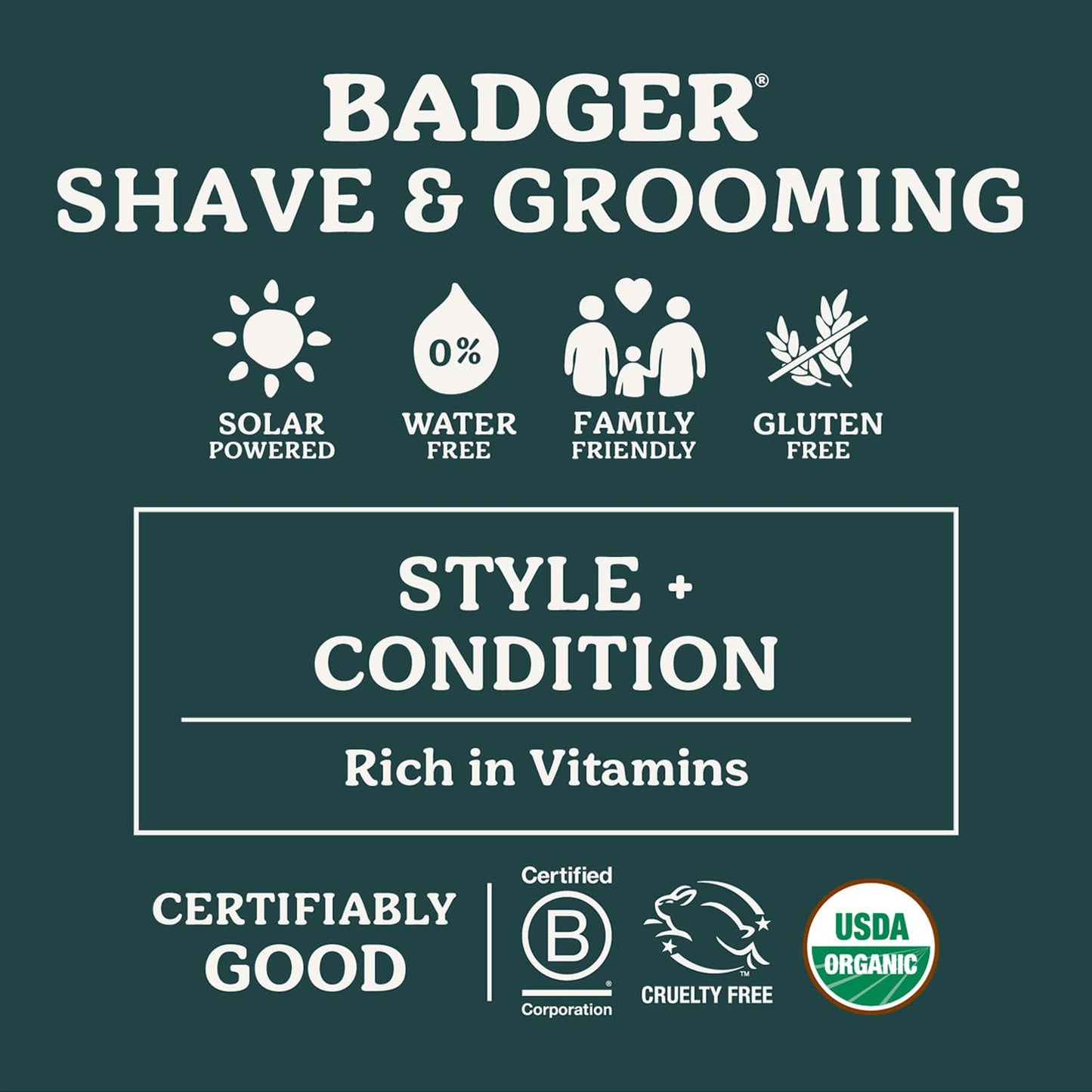 Badger Organic Beard Balm - Leave-In Conditioner, Styling & Moisturizing Treatment for Facial Hair & Mustache, 2 oz Beauty & Personal Care Badger