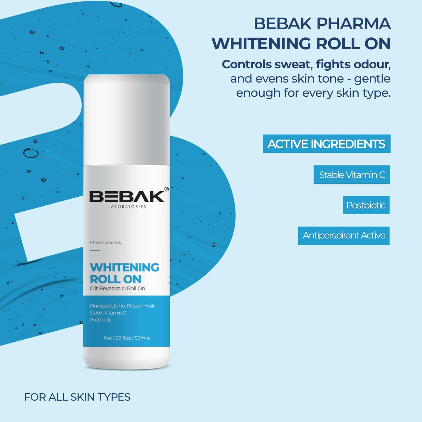 BEBAK Pharma Series Whitening Roll On 50 ML Beauty and Personal Care BEBAK