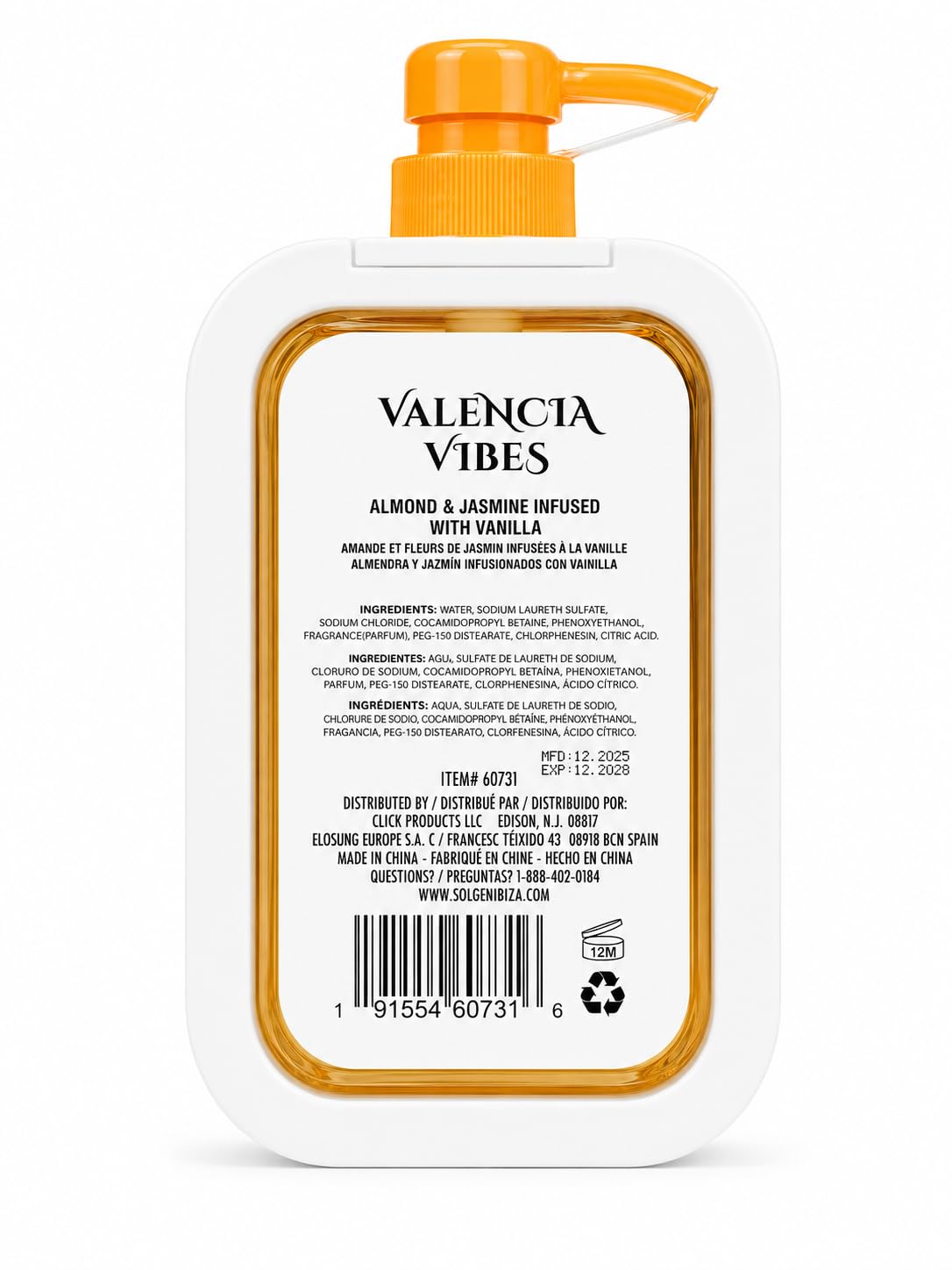 Solo en Ibiza Luxury Body Wash Valencia Vibes, 500 ml Beauty & Personal Care Solo en Ibiza