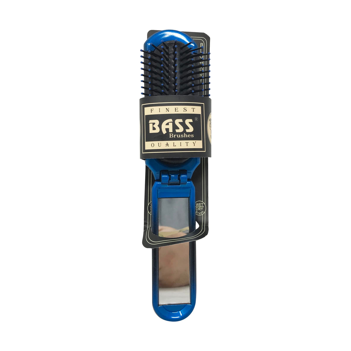 The Travel Brush | Professional Grade Nylon Pins | Fold Up Design with Mirror Handle | Smoke Finish