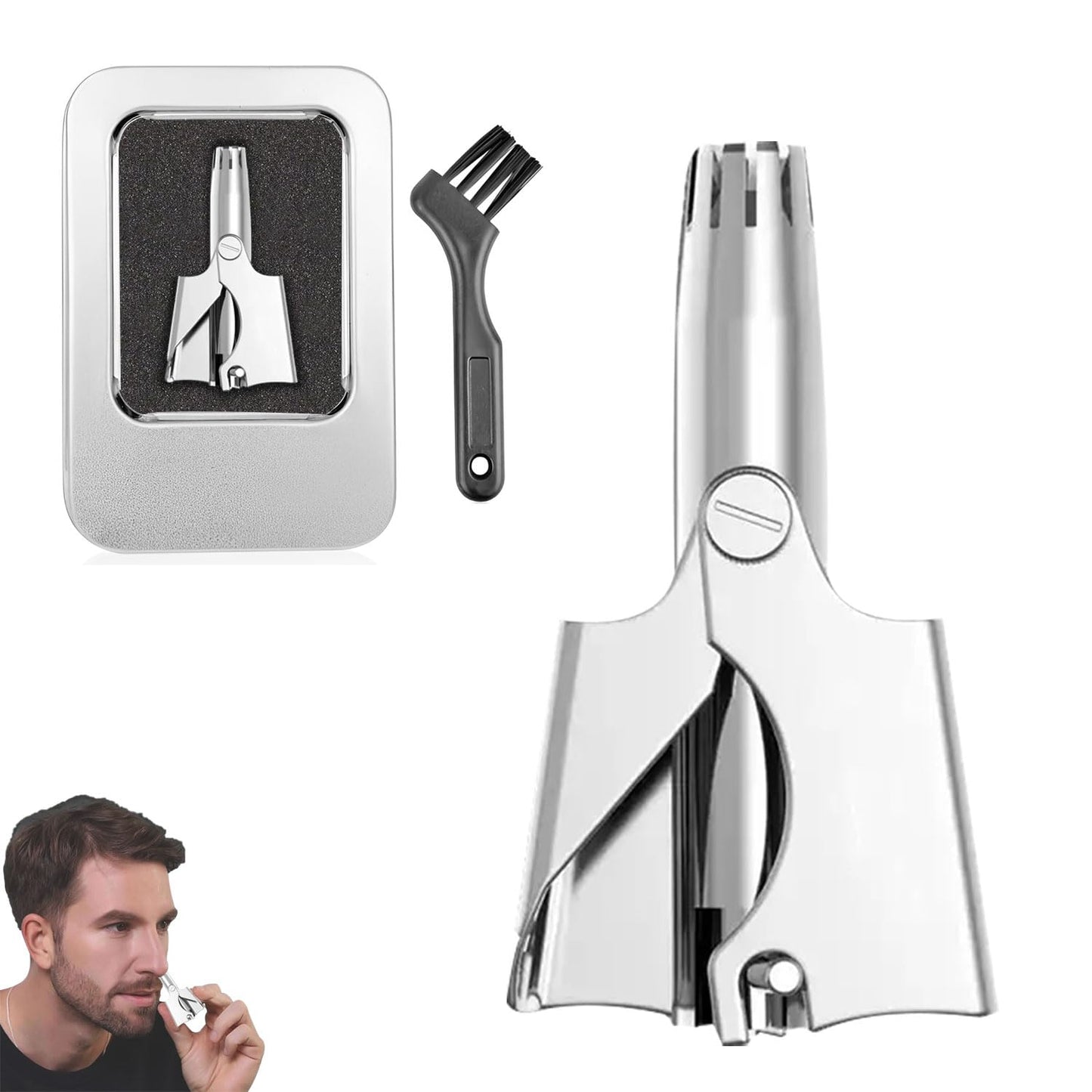 Infinity Choices Nose Hair Trimmer for Men and Women - Stainless Steel Manual Nose and Ear Hair Trimmer - Nose Clippers, 360° Rotating Hair Trimmers Beauty and Personal Care Infinity Choices