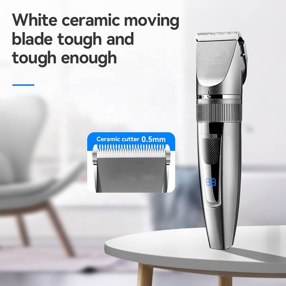 QDKVTNDJZ Hair Cutting Tool, Clippers Cordless Ceramic Blade Trimmer Electric Professional Grooming Kit Rechargeable LED Display Beauty and Personal Care QDKVTNDJZ