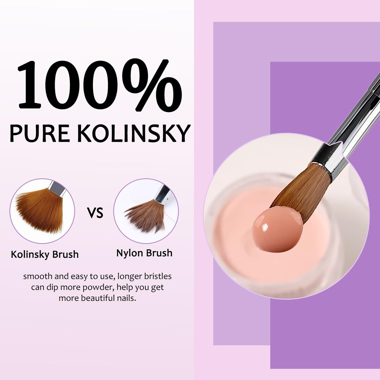 Acrylic Nail Brush - 100% Kolinsky Sable Hair Brush for Acrylic Application - Professional Salon-Grade Tools with Box for Nail Art, Extensions & 3D Beauty & Personal Care ZoCCee