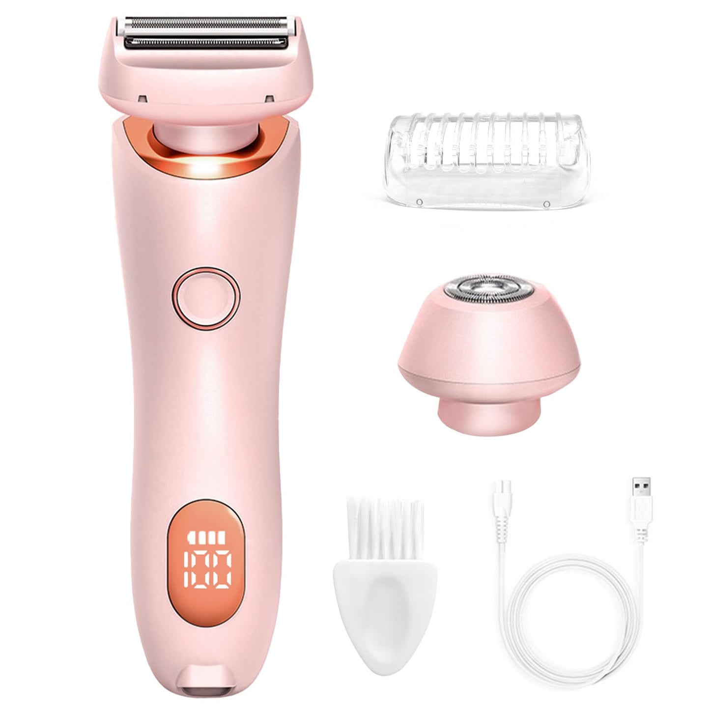 Razor for Women,Shaver Glide Razor, 3.0 Electric Beauty Trimmer?Rechargeable, Portable and Free Exfoliating Glove(Pink) Beauty and Personal Care WEERSHUN