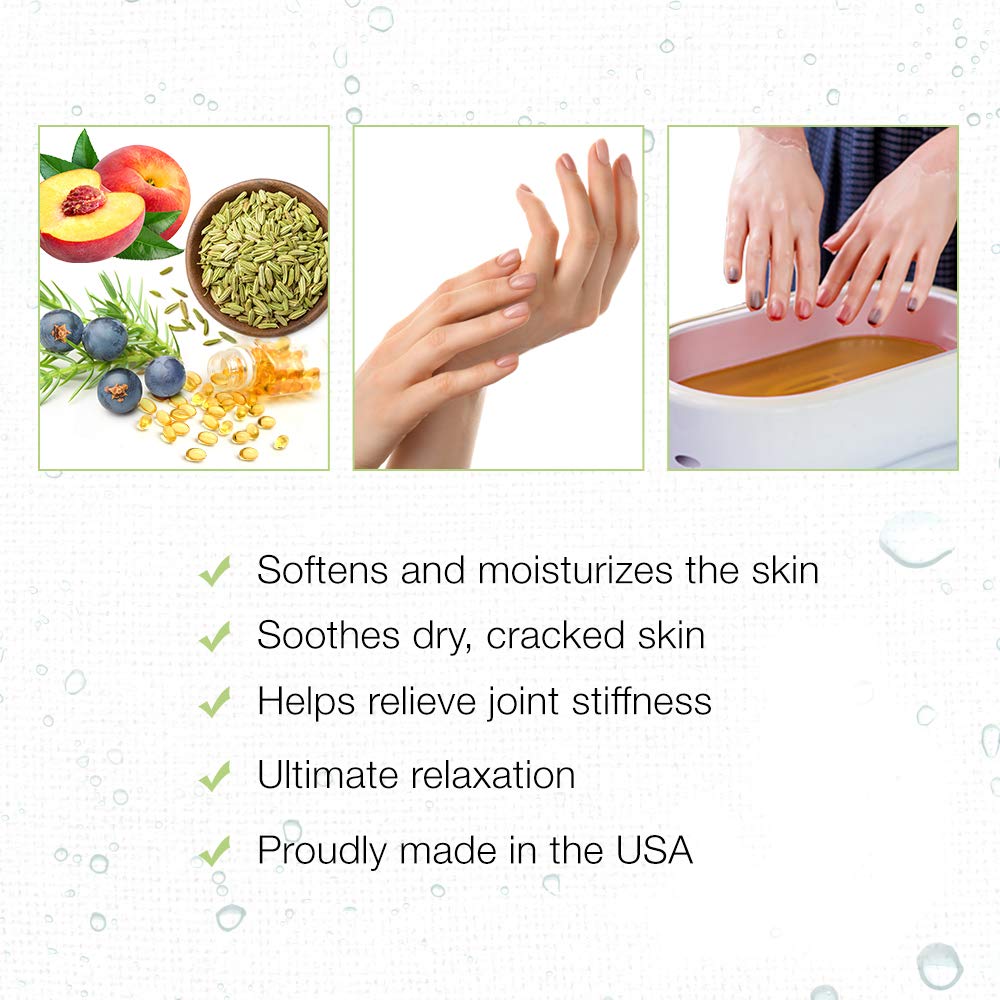 Clean + Easy Peach & Fennel Paraffin Wax Refills - Deeply Hydrating Moisturizing Paraffin Wax for Hand and Feet, Spa-Grade Treatment for Dry Skin, 16 Beauty and Personal Care Clean + Easy