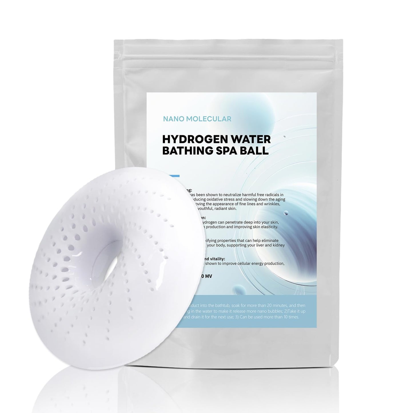 Unosuich Hydrogen Bath Bombs Nano Bubble Shower Spa Bathtub Natural Pure Hydrogen Bath Ball for Deep Cleaning While Enjoying a Healthy Spa White Beauty and Personal Care Unosuich
