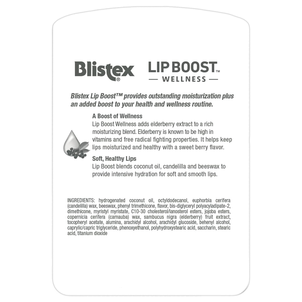 Blistex Lip Boost Wellness, Intensive Hydration from Coconut Oil & Beeswax, Elderberry Moisturizer (Pack of 2) Beauty & Personal Care Blistex