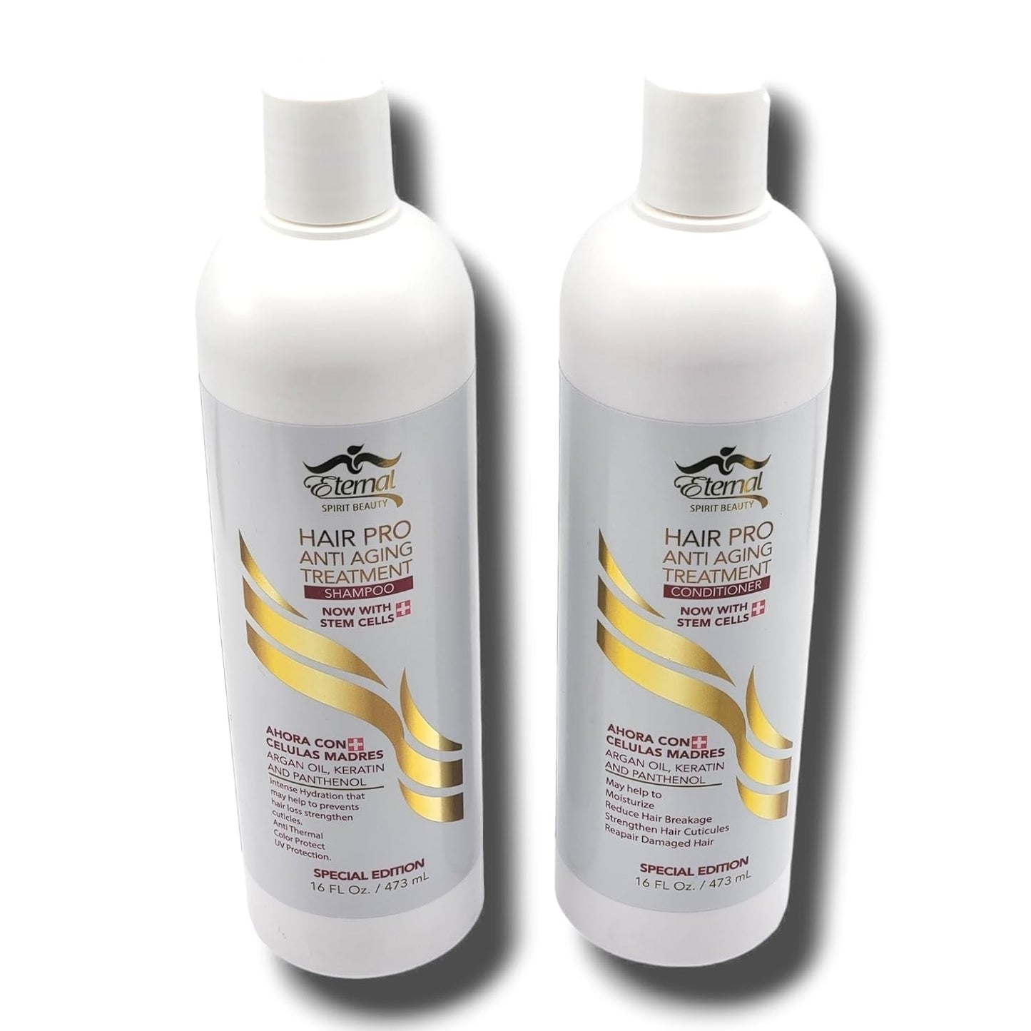 Eternal Spirit Hair Pro Shampoo and Conditioner Bundle, 16 fl oz Each - Special Edition Hydrating Hair Care Set with Stem Cells, Argan Oil & Keratin Beauty & Personal Care Eternal Spirit Beauty
