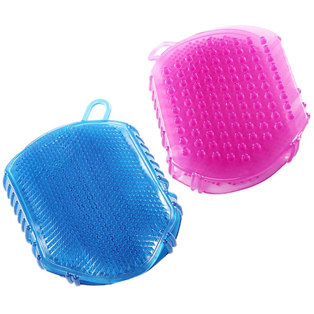 Shower Bath Body Brush 2 Pcs Exfoliating Gloves Exfoliating Bath Scrub Gloves Massage Gloves for Body, Bath, Scrub and Spa Massage Silicone Body Beauty and Personal Care EXCEART