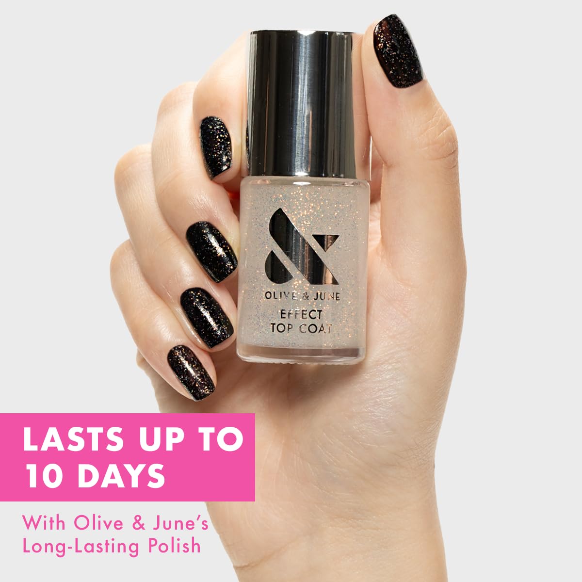 Olive & June Long Lasting Nail Polish Top Coat, Celestial Effect