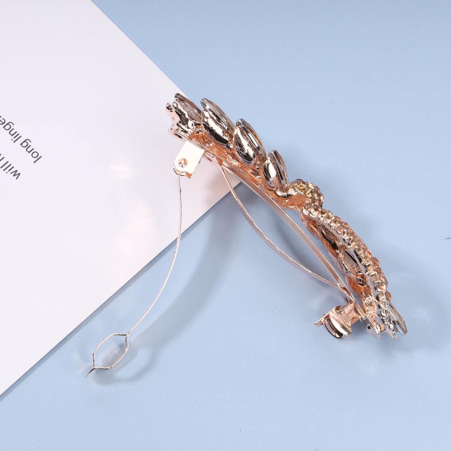 Yheakne Rhinestone Wedding Hair Clip Barrette Gold Crystal Hair Barrette Shine Bride Headpieces Decorative Headwear Crystal Hair Clip Comb Bridal Hair Beauty & Personal Care Yheakne