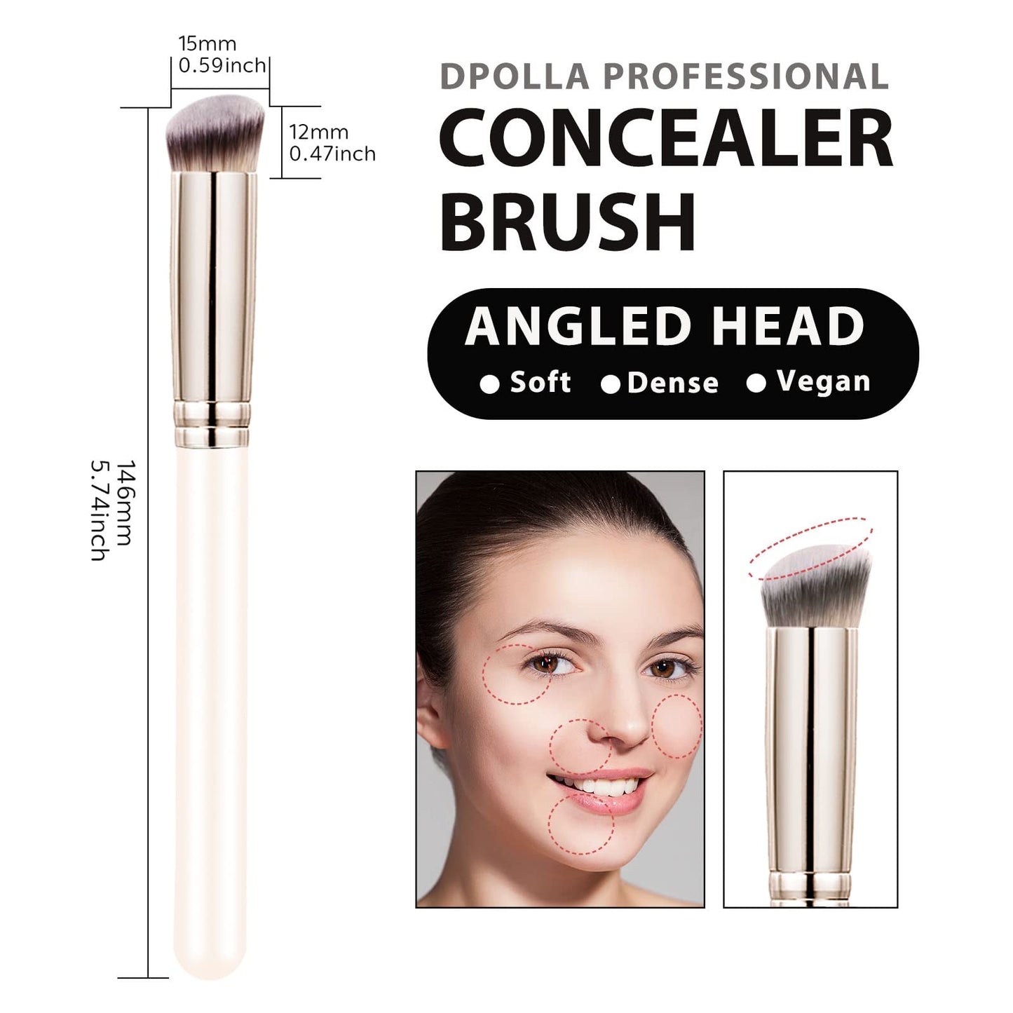 Makeup Brushes Dpolla Pro Foundation Brush and Flawless Concealer Brush Perfect for Any Look Premium Luxe Hair Contour Brush Perfect for Blending Beauty & Personal Care dpolla