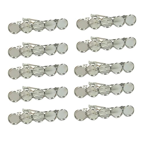 10 Pieces Metal Hair Clips with Blank Round Tray Base Fits 12mm Round Hair Clip Cabochon Settings Hair Barrettes with Blank Hairgrip Base Trays Beauty & Personal Care lasenersm