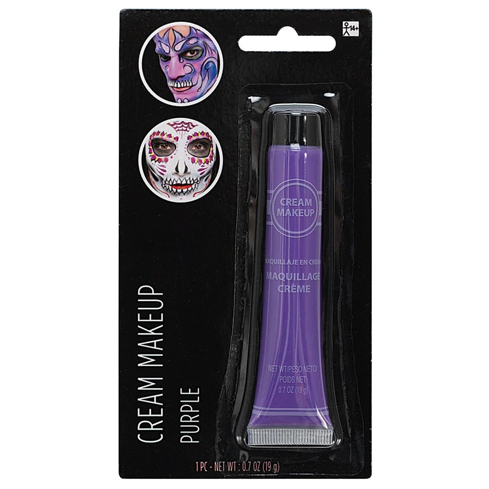 Purple Cream Makeup - 0.7 Oz. - Easy-to-Apply Face Paint for Spooky Looks, Perfect Halloween Party Props, Pack of 1 Beauty & Personal Care Amscan