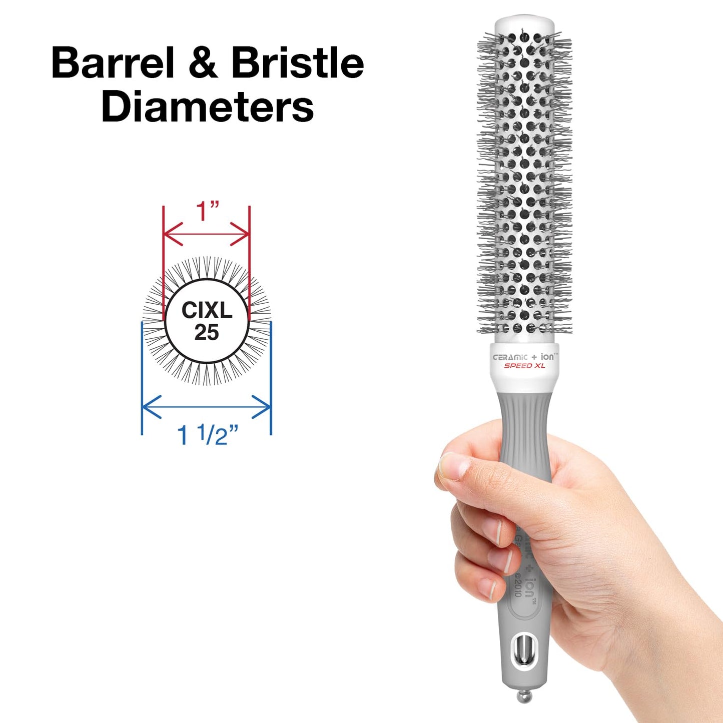 Olivia Garden Ceramic + Ion Speed XL - Extra-Long Round Thermal Hair Brush - Not Electrical - Professional Blowout Brush for Normal to Thick Hair Beauty & Personal Care Olivia Garden