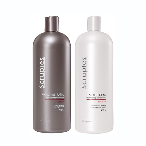 Scruples Moisture Bath Shampoo & Moisturex Conditioner Set - Nourishing & Moisturizing Duo for Dry, Frizzy Hair Repair (33.8 oz) Beauty & Personal Care Scruples