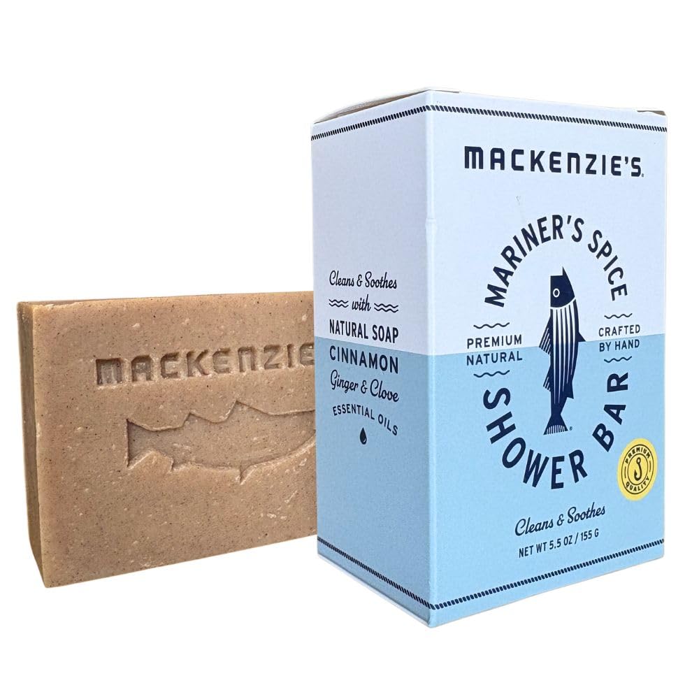 MACKENZIE'S Mariner's Spice Shower Bar - Gifts for Fisherman - Gifts for Men - Gifts for Women - Natural Bar Soap - Cinnamon - Ginger - Clove - 5.5 oz Beauty & Personal Care MACKENZIE'S