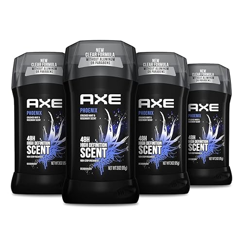 AXE Phoenix Deodorant 48H Odor Protection Crushed Mint & Rosemary Aluminum Free Deodorant for Men 3 Ounce (Pack of 4) Beauty & Personal Care AXE