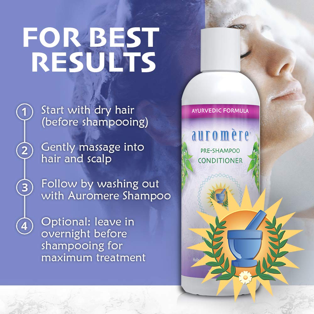 Auromere Ayurvedic Pre-Shampoo Conditioner, 100% Natural - 7 Fl Oz, 1 Pack