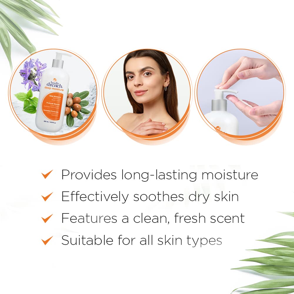 Body Drench Moisturizing Body Lotion - Nourishing & Hydrating Moisturizer Unscented Lotion for All Skin Types, Dry Skin Relief, 16.9 fl oz Beauty & Personal Care Body Drench
