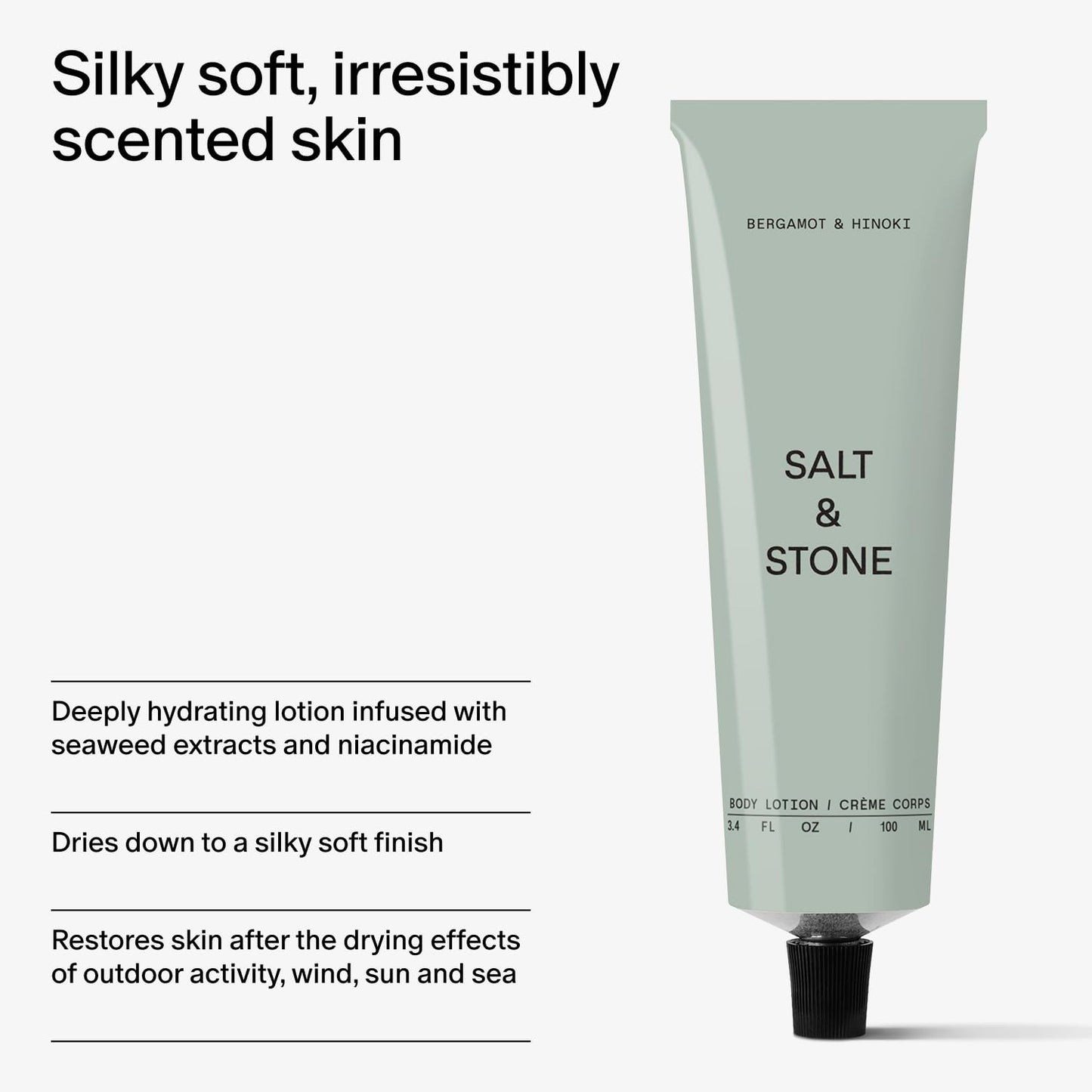 Salt & Stone Body Lotion for Women & Men | Bergamot & Hinoki | Hydrates, Nourishes & Softens Skin | Restores Dry Skin | Fast-Absorbing | Cruelty-Free Beauty and Personal Care Salt & Stone