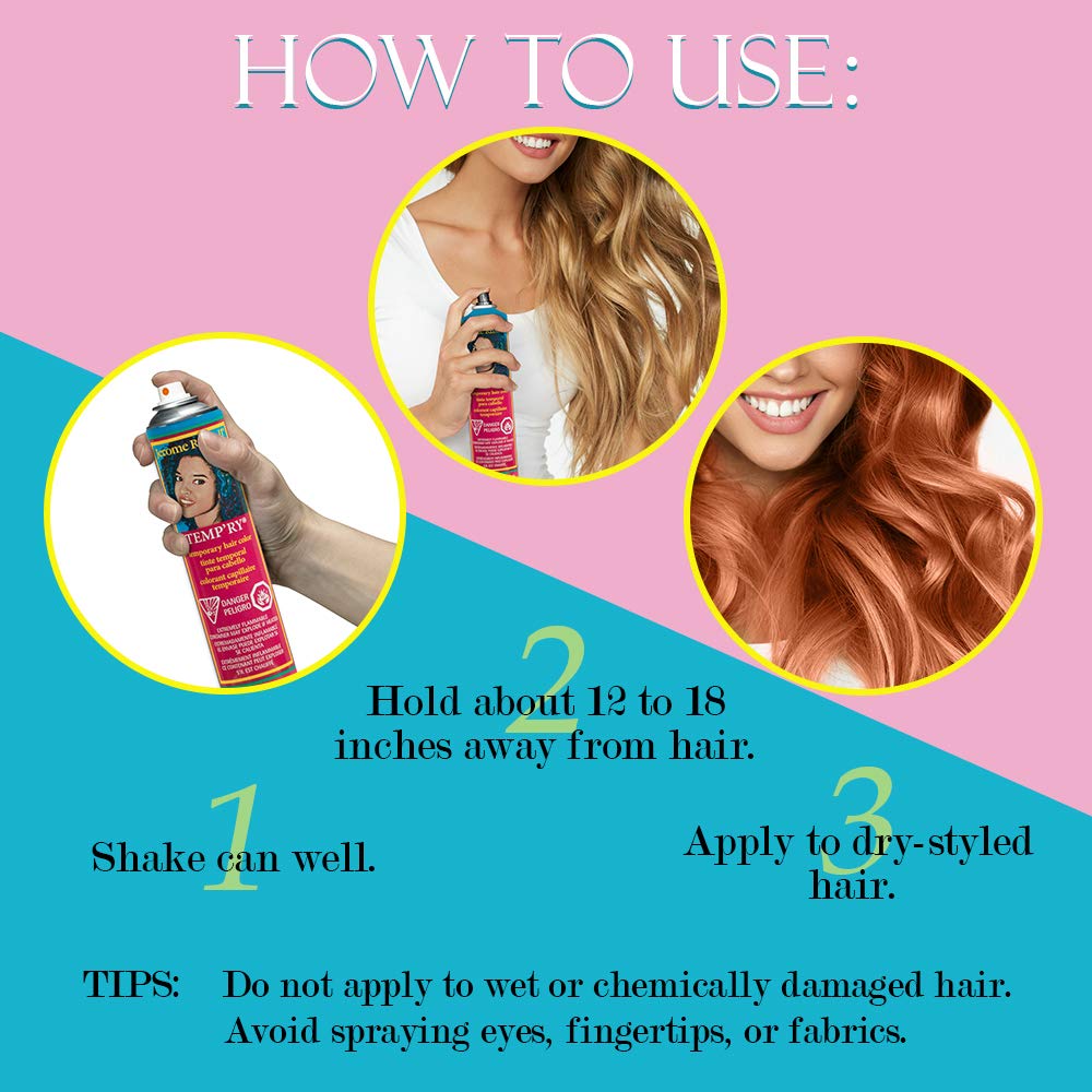 Jerome Russell Temporary Hair Color Spray, Roman Bronze - Intense Spray-On Temporary Hair Color, Fast-Drying, Non-Sticky, 2.2 oz, Cruelty Free, BPA Beauty & Personal Care Jerome Russell