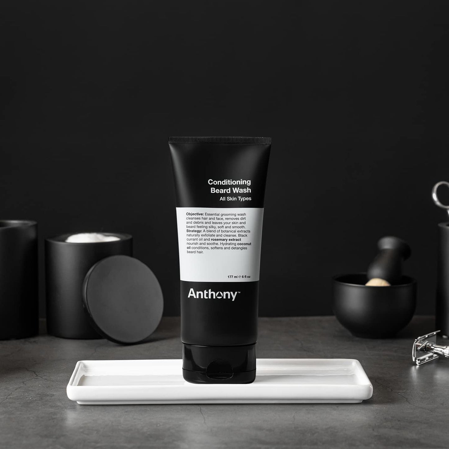 Anthony Conditioning Beard Wash, 6 Fl Oz, Contains Botanical and Rosemary Extracts, Black Currant and Coconut Oils, Cleanses, Hydrates, Softens, Beauty & Personal Care Anthony