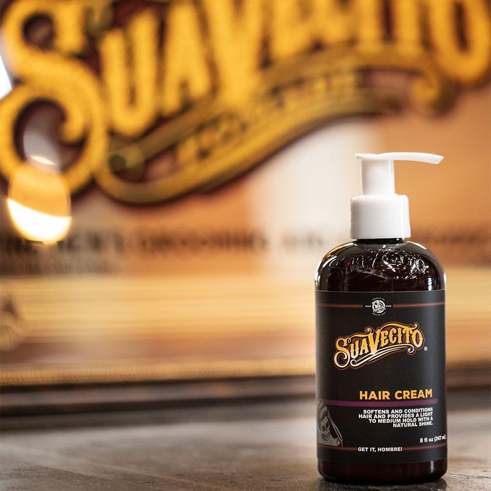 Suavecito Hair Cream Pump Bottle Medium Shine All Day Light Hold (8 oz) Beauty & Personal Care Suavecito