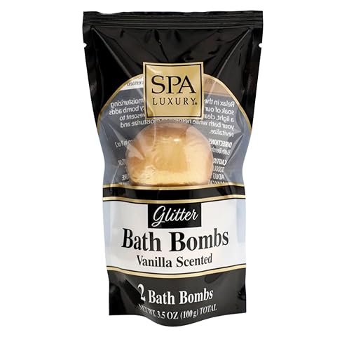Spa Luxury Glitter Bombs Vanilla Scented 2 ct 3.5 oz Beauty & Personal Care Spa Luxury