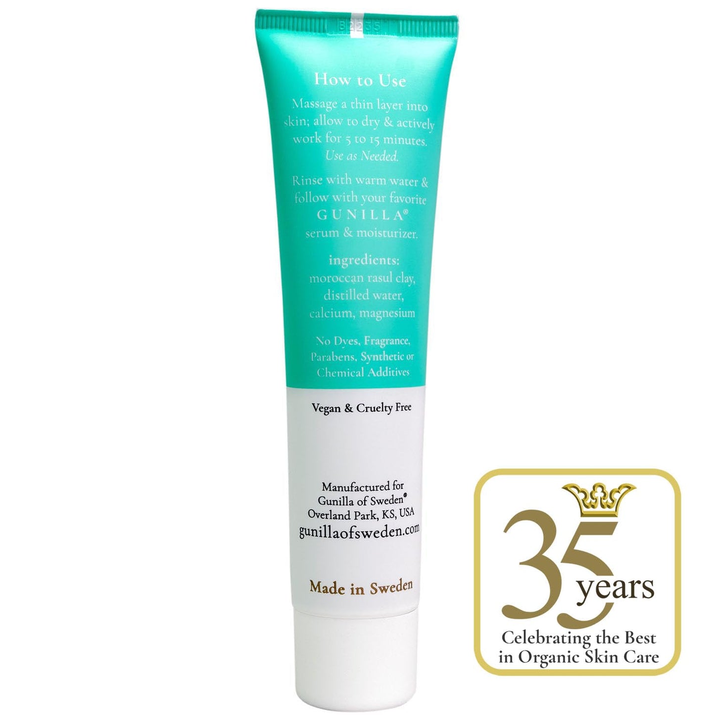 GUNILLA Skin Perfecting Clay Mask, Vegan, No Additives, 3-in-1 Deep Pore Cleansing Facial Mask, Refining, Detox & Spot Treatment, All-Natural Beauty & Personal Care Gunilla Of Sweden