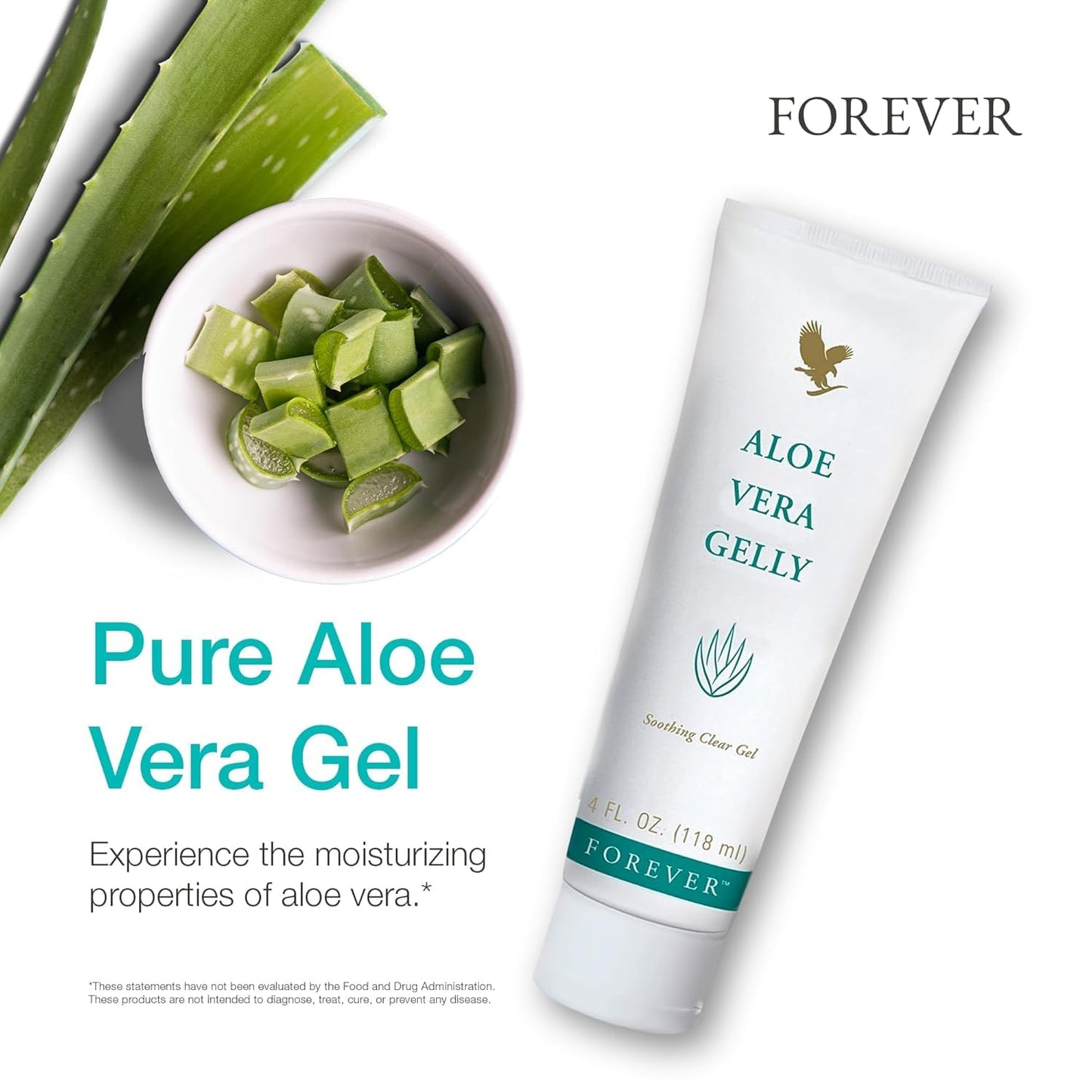 Forever Living - Aloe Vera Gelly - Pure Aloe Gel for Soothing and Moisturizing Skin, Non-Staining and Fast-Absorbing, Vegan and Gluten-Free, 4 fl oz Beauty & Personal Care Forever Living Products
