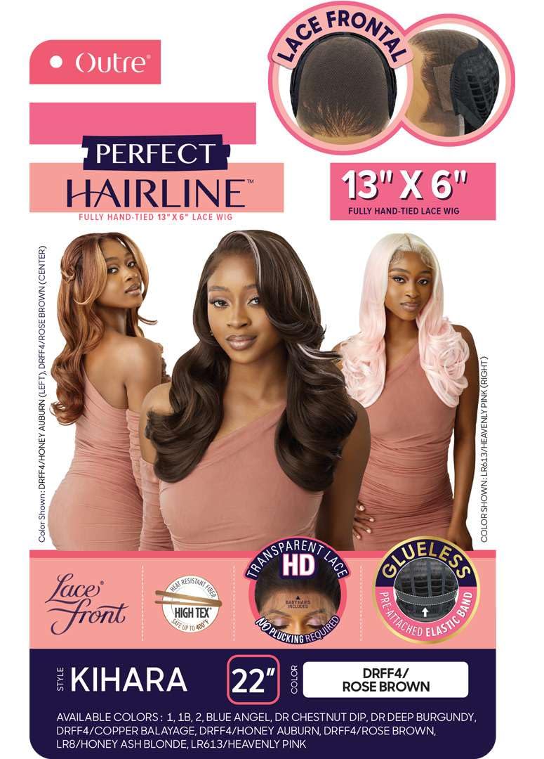 Outre Lace Front Wig - Perfect Hair Line 13X6 - Kihara (DR DEEP BURGUNDY)