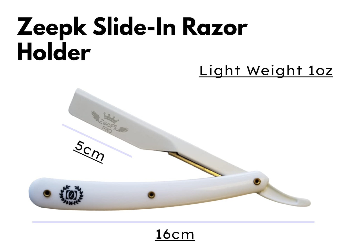 Barbero Cuchilla Barber Razor Straight Clean Shav Free Blades Salon Shaving Classic Stainless Steel (White Razor Holder) Beauty and Personal Care Liberty Supply