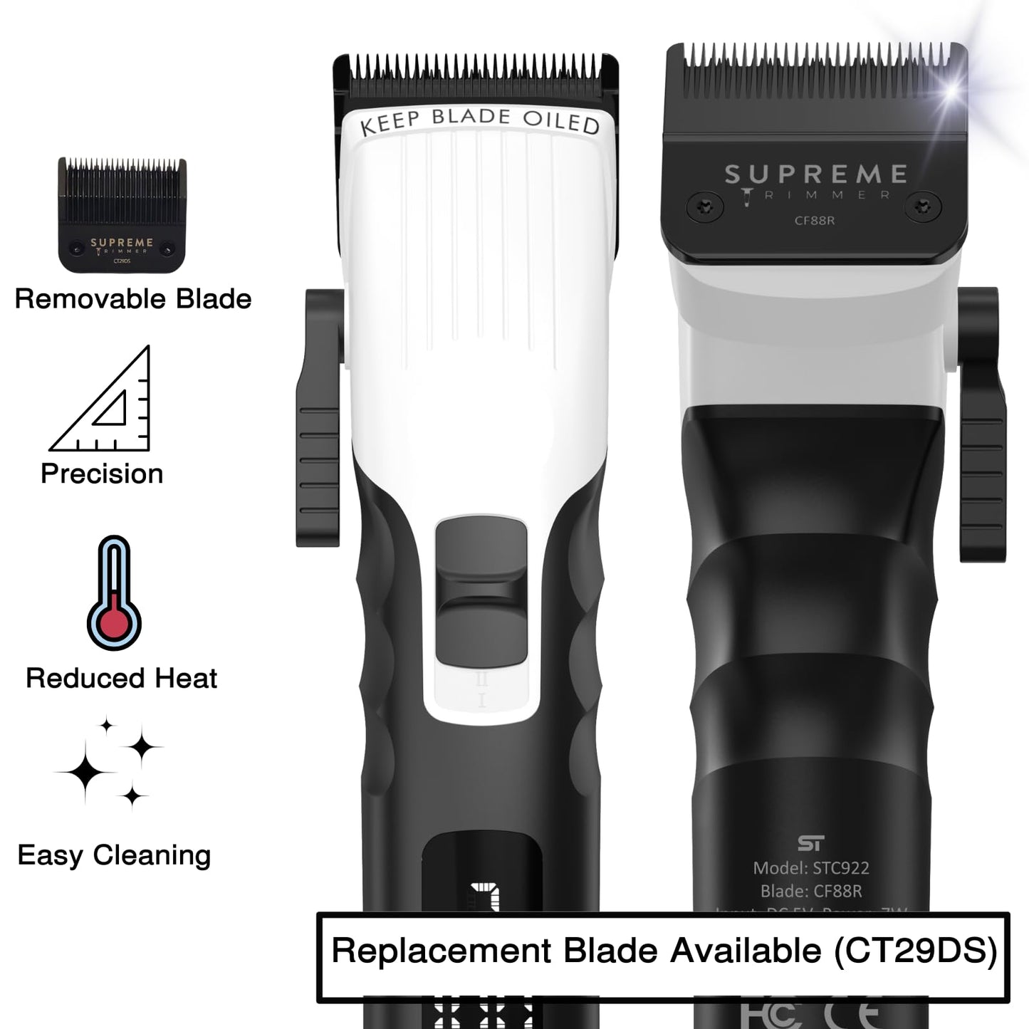 Supreme Trimmer Detachable Fade Blade for 2Spee Clipper - Removable Blade (Compatible with 2SPEE Clipper STC922) - CF88R Beauty and Personal Care Supreme Trimmer