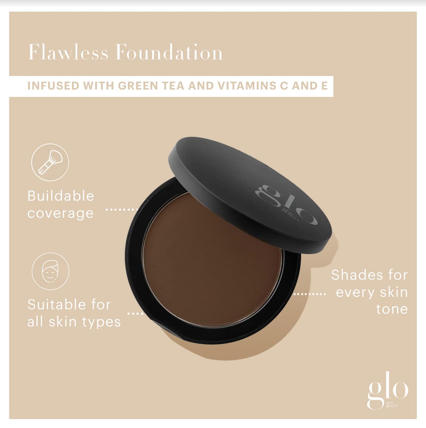 Glo Skin Beauty Pressed Base Powder Foundation Makeup (Cocoa Medium) - Flawless Coverage for a Radiant Natural, Second-Skin Finish Beauty & Personal Care Glo Skin Beauty
