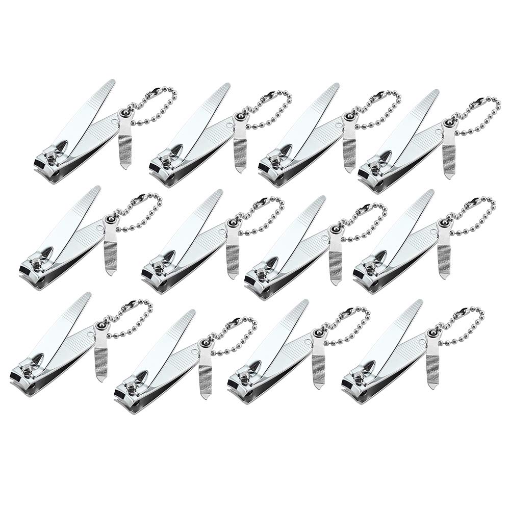 12 Pcs Nail Clippers for Fingernails by YWQ - Swing Out Nail Cleaner/File - Popular Gifts for Men & Women - Best Sharp Stainless Steel Clipper - Wide Beauty & Personal Care YWQ