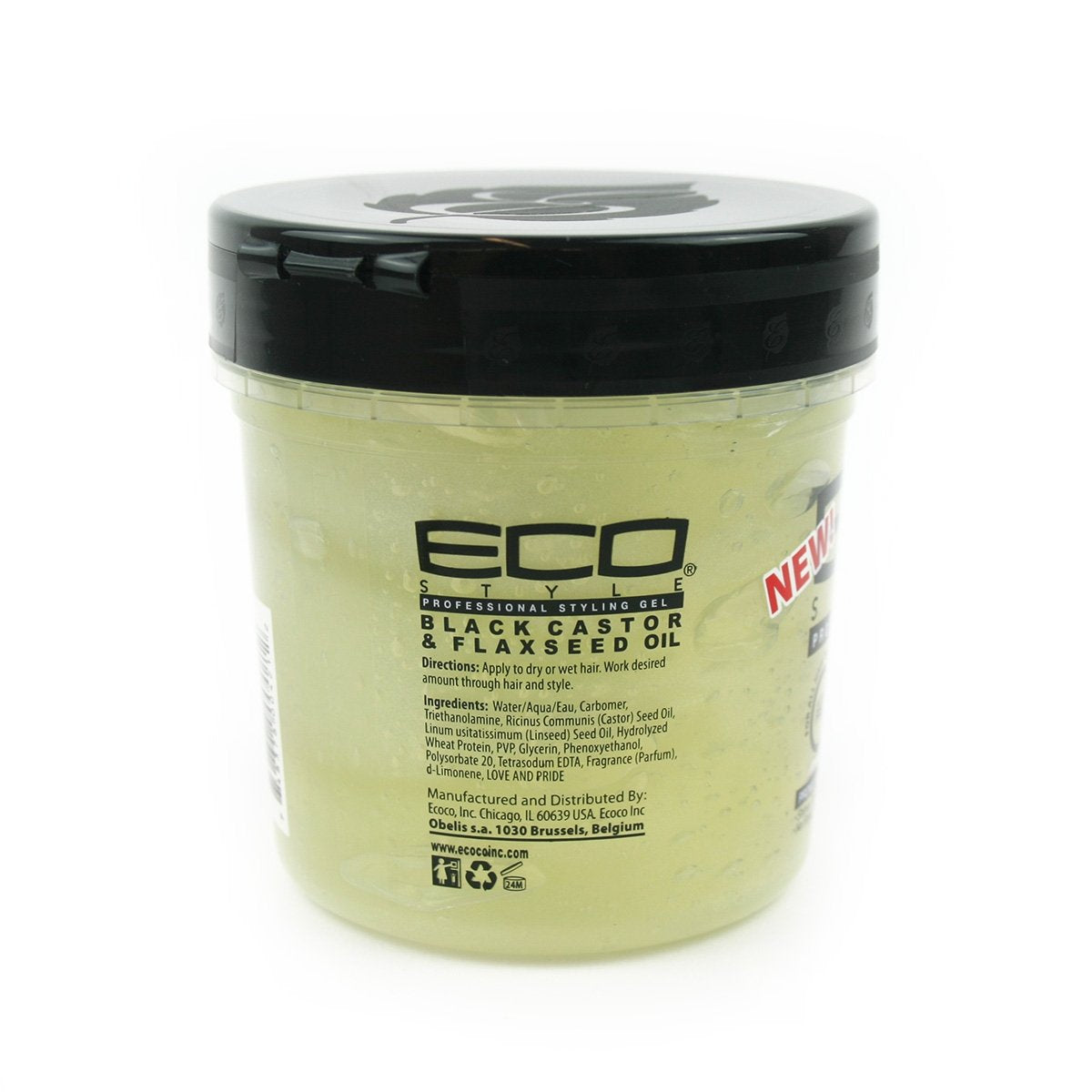Eco Style Ecoco Gel - Black Castor Flaxseed Oil - Long Lasting Shine - Nourishes And Repairs Damaged Hair - Promotes Healthy Scalp - Provides Superior Beauty and Personal Care Eco Style