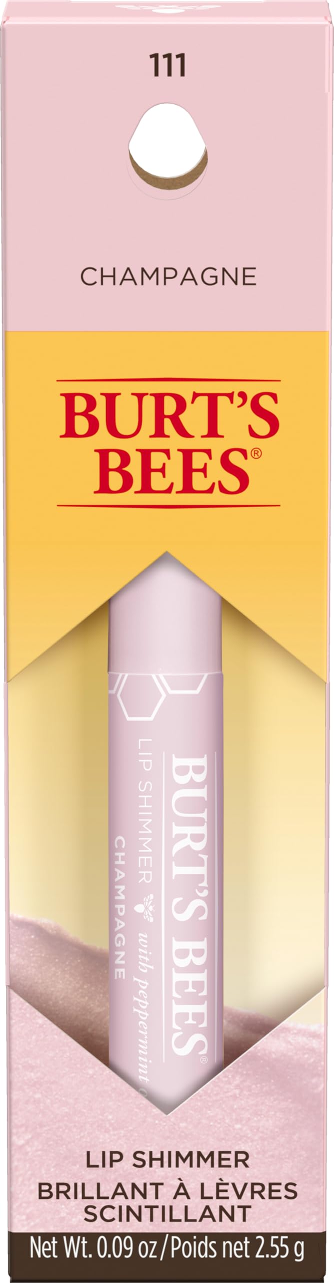Burt's Bees Lip Balm Stocking Stuffers, Moisturizing Lip Shimmer Holiday Gift for Women, with Vitamin E & Coconut Oil, 100% Natural, Champagne, 0.09 Beauty & Personal Care Burt's Bees