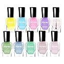 Tophany Non Toxic Easy Peel Off and Fast Dry Nail Polish Set for Pack, Eco Friendly & Organic Water Based Nail Polish for Women,Teens,Kids (10 Beauty & Personal Care Tophany
