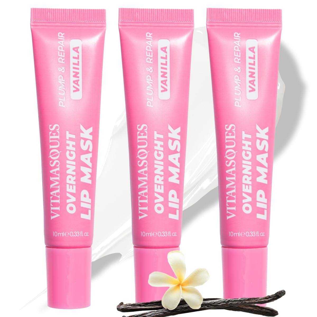 Vitamasques Overnight Lip Mask - Hydrating Vanilla Lip Balm Moisturizer with Vitamins & Natural Oil Hydrates, Nourishes & Plumps Lips Area - Korean Beauty and Personal Care Vitamasques